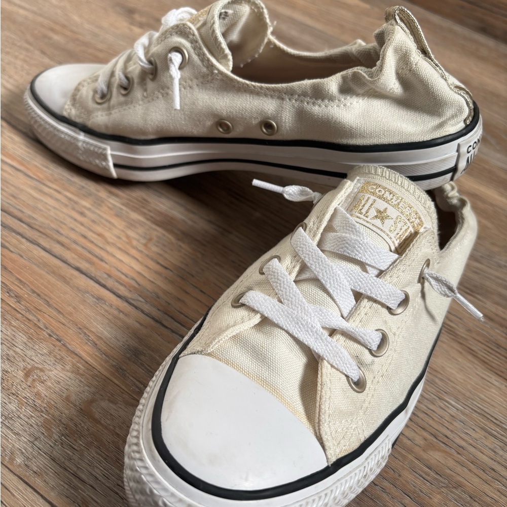 Converse Slip on Off-White Canvas Sneakers - Women's 9.5